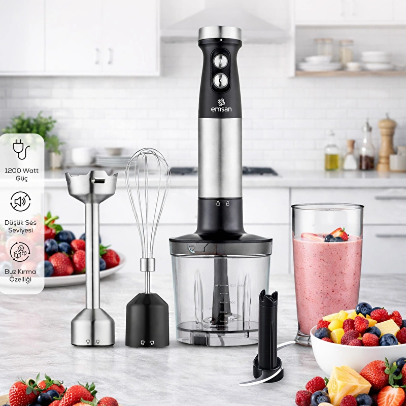 Emsan Gusto blender dəsti, inox qara
