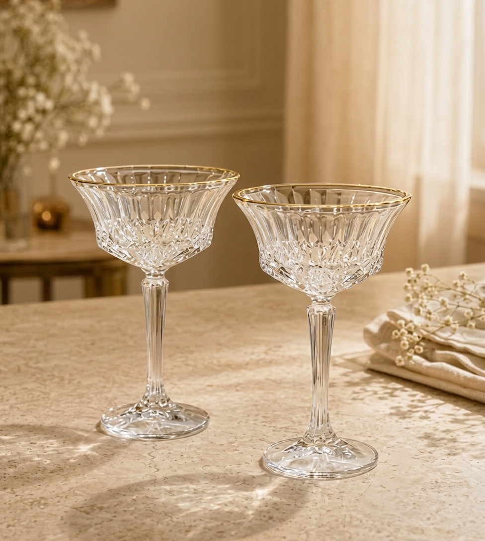 Serwant Crystal 2-li mürəbbə qabı Laura Gold